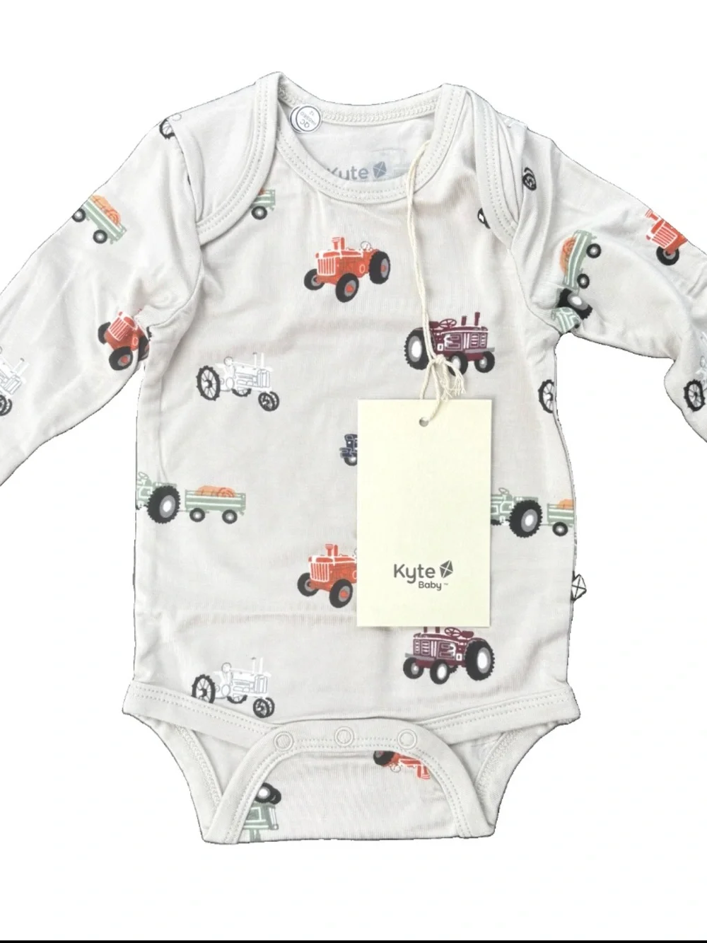 NWT Kyte Baby Boys Tractor Long Sleeve Bodysuit